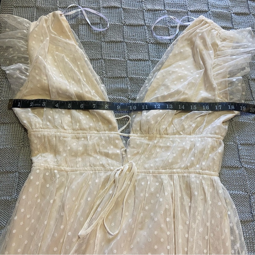 Lulu's Cream Polka Dot Midi Dress - Picture 9 of 11
